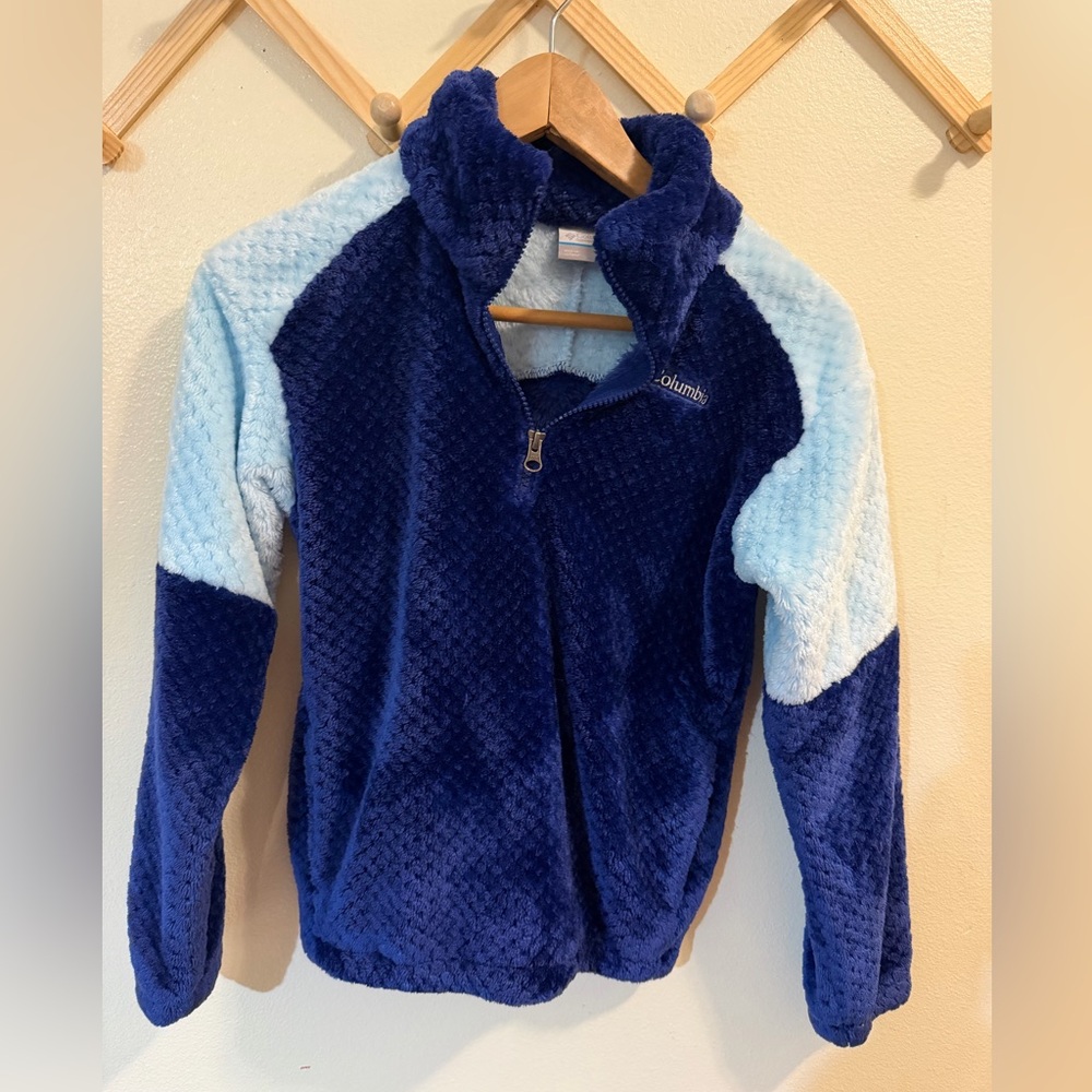 columbia fireside II Sherpa half zip girls M 10/12 NWT EUC